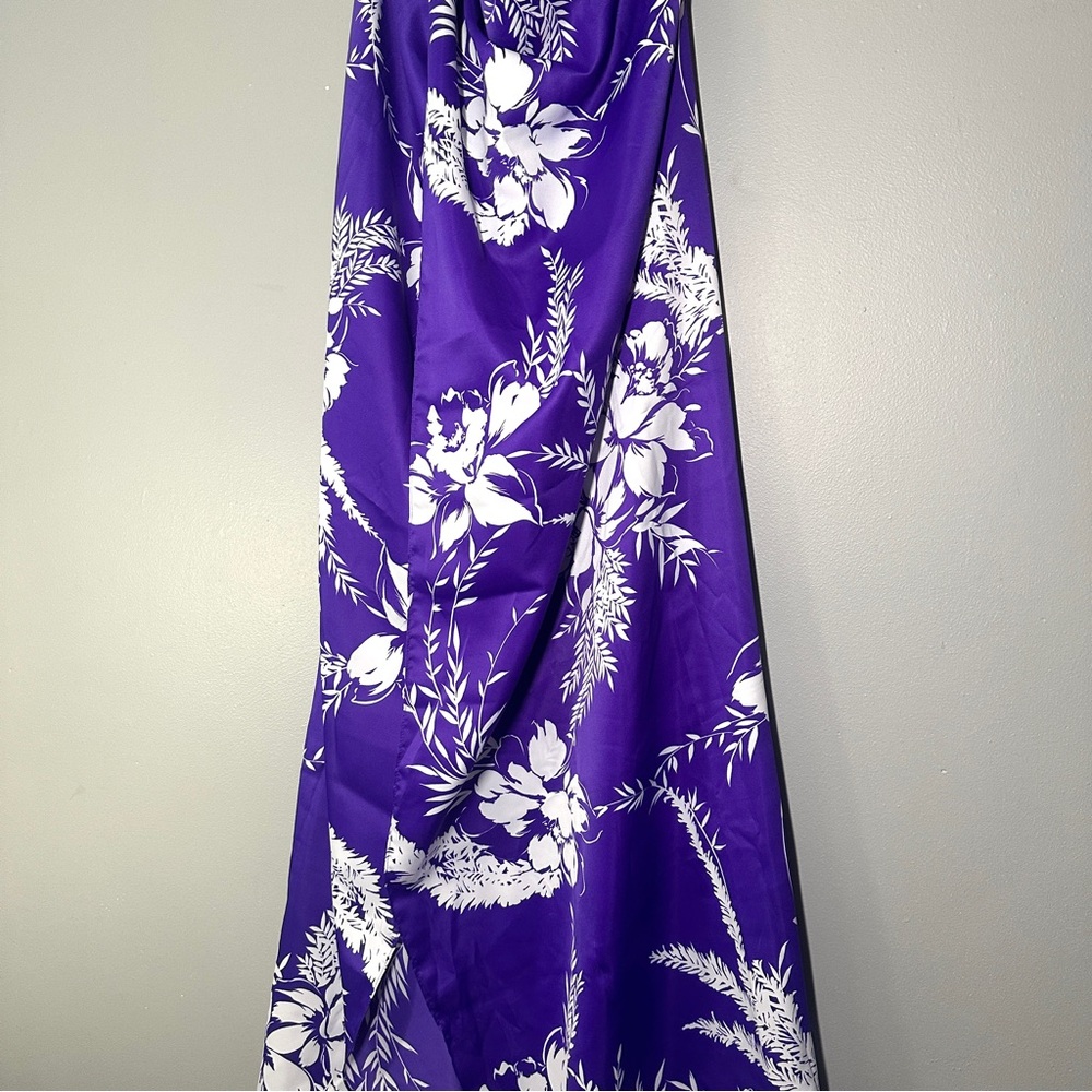 NWT Vintage 70’s Hilo Hattie's Purple Pareau Sarong Wrap Dress Skirt Cover-Up